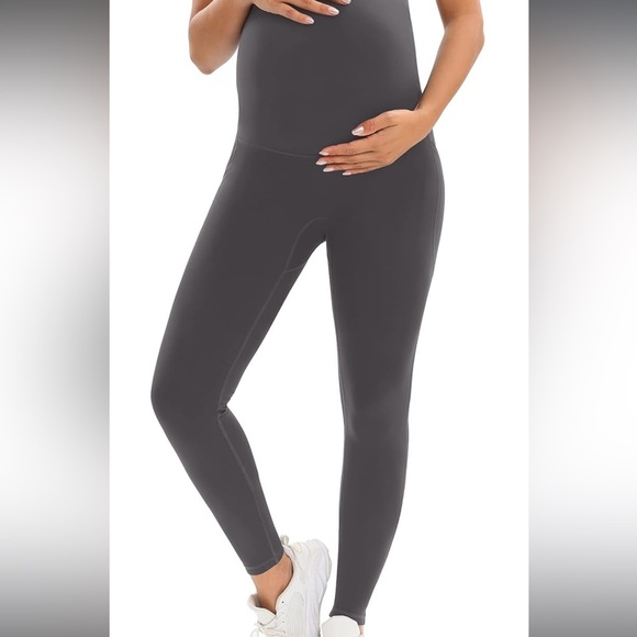 Maternity High Waist Leggings Yoga Pants Pockets Sz Small-NWT - Picture 1 of 7